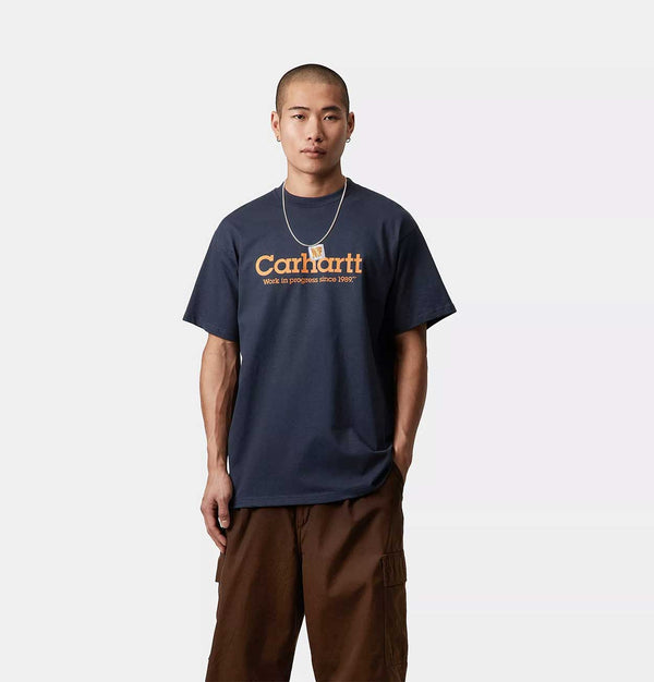 Carhartt WIP Label Script T-Shirt in Blue