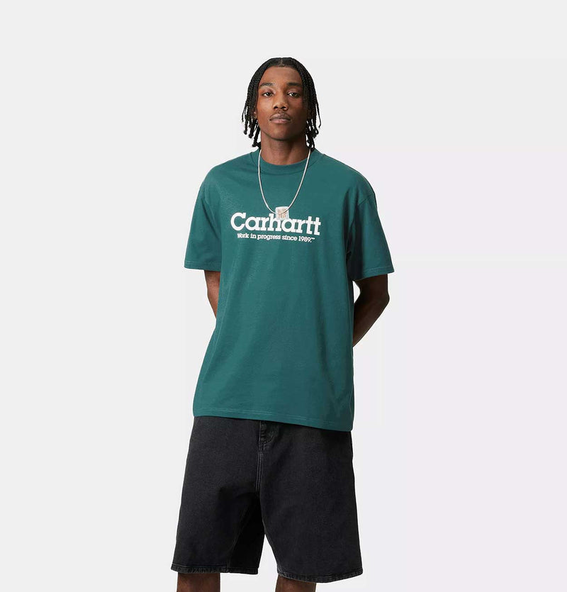 Carhartt WIP Label Script T-Shirt in Malachite