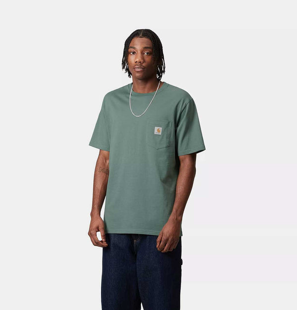 Carhartt WIP Pocket T-Shirt in Silver Pine