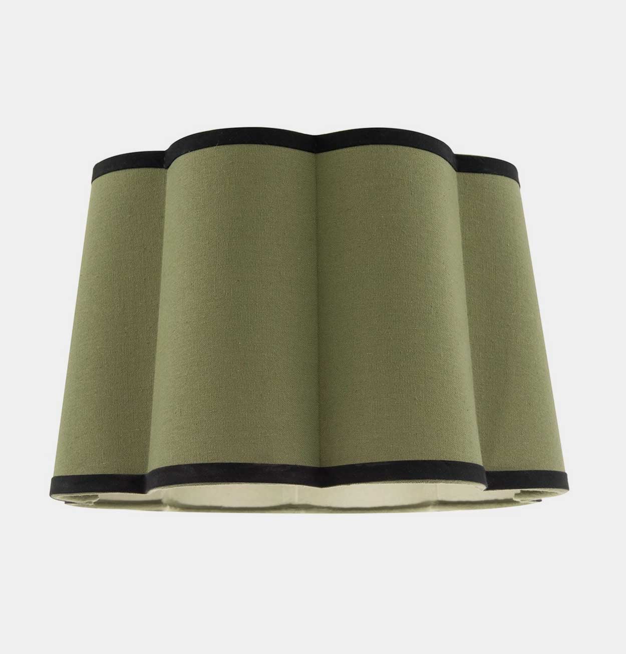 Scallop Edge Natural Linen Drum Lampshade