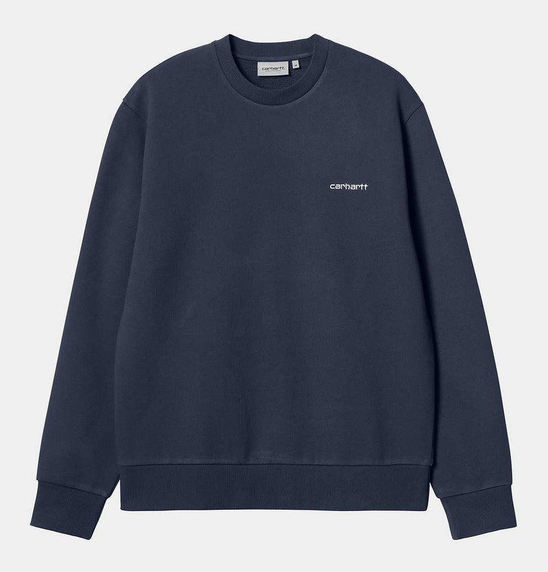 Carhartt WIP Script Embroidery Sweatshirt in Air Force Blue