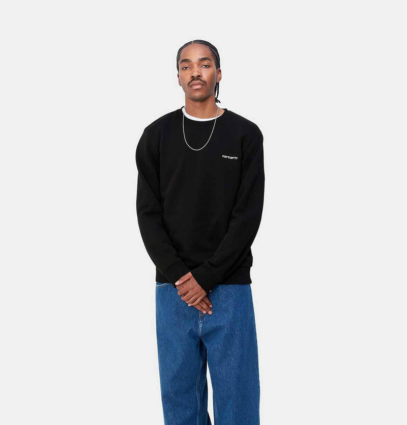 Carhartt WIP Script Embroidery Sweatshirt in Black