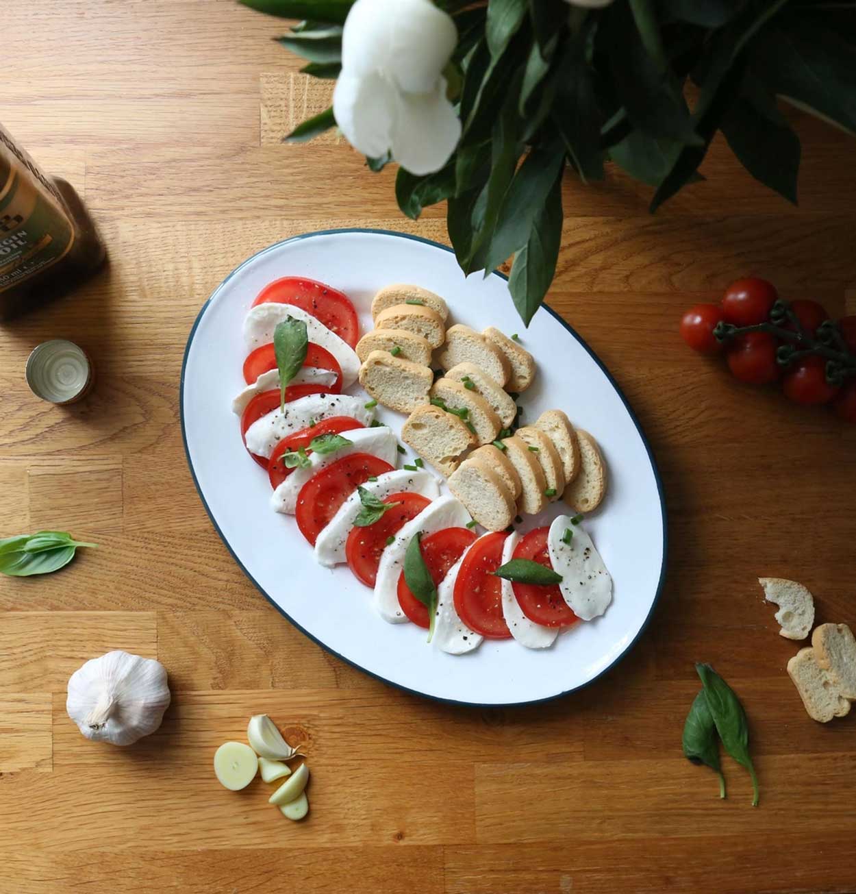 Argon Tableware White Enamel Serving Platter