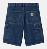 Carhartt WIP Single Knee Short in Blue Stone Washed