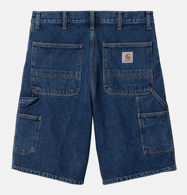 Carhartt WIP Single Knee Short in Blue Stone Washed