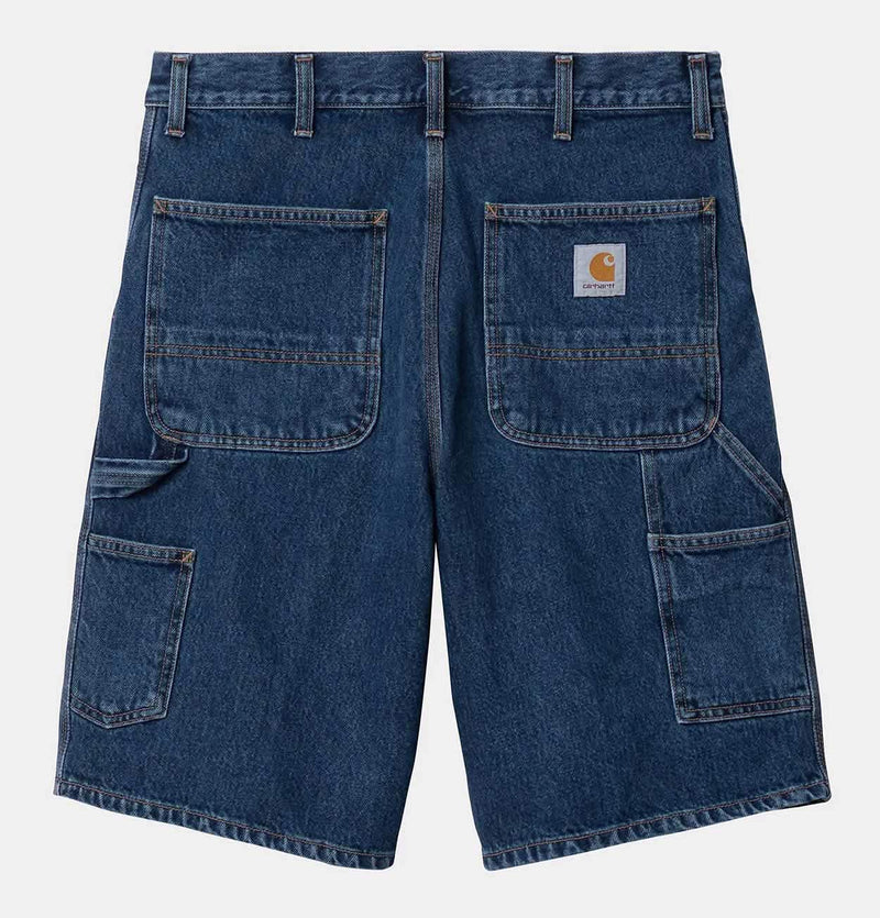 Carhartt WIP Single Knee Short in Blue Stone Washed