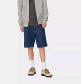 Carhartt WIP Single Knee Short in Blue Stone Washed