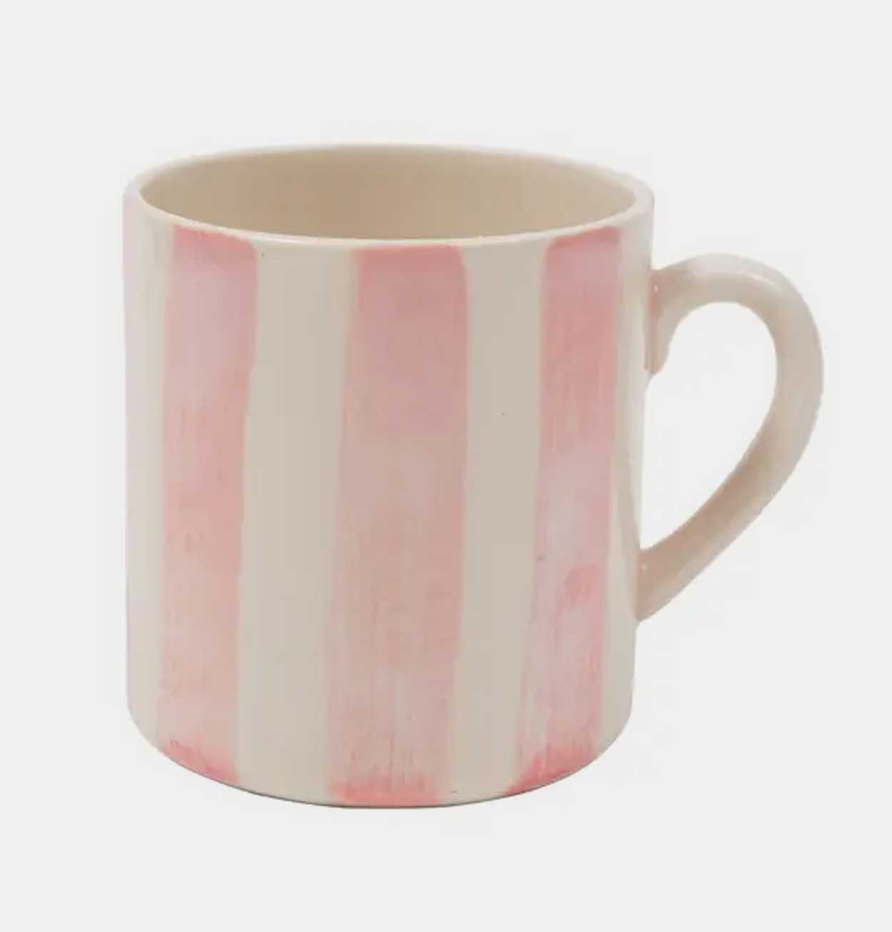 Handmade Striped Ceramic Mug – Rose