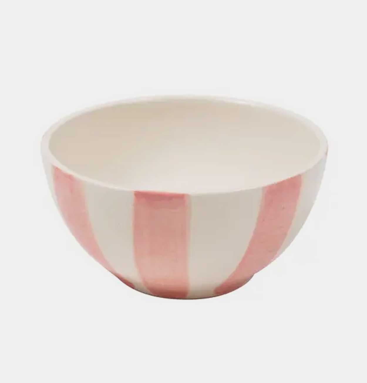 Handmade Striped Ceramic Nibble Bowl – Rose