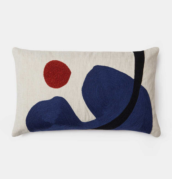 The Conran Shop Ares Crewel Cushion with Filling – 50 x 30 cm