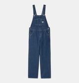 Carhartt WIP Women's Bib Overall Straight in Blue Stone Washed