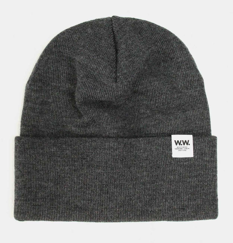 Wood Wood Gerald Tall Beanie in Dark Grey