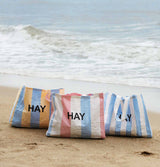 HAY Candy Stripe Shopper in Blue and White